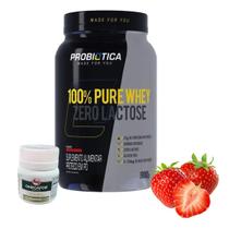 Suplemento Em Pó Whey Protein 100% Pure Zero Lactose 900G Wei Treino Força Probiótica + Dose Vitafor Diversas