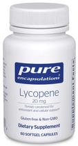 Suplemento: encapsulamentos puros, licopeno, 20 mg, 60 cápsulas de gel