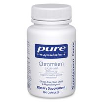Suplemento: encapsulamentos puros, picolinato de cromo, 200 mcg, 180 cápsulas
