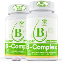 Suplemento EnvyCure do complexo de vitamina B sem açúcar 180 comprimidos Suplemento EnvyCure do complexo de vitamina B sem açúcar 180 comprimidos