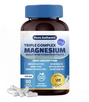 Suplemento FKMS Autêntico Complexo Triplo de Magnésio 300mg