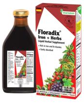 Suplemento Floradix Iron & Herbs 500 ml com vitamina C e complexo B
