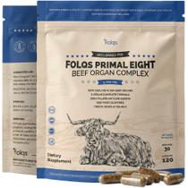 Suplemento Folqs Primal Eight de Órgãos Bovinos 3000 mg 120 Cápsulas