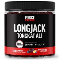 Suplemento Force Factor Longjack Tongkat Ali Gummies 90 quilates