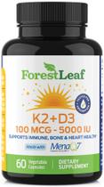 Suplemento ForestLeaf Vitamina D3 + K2 (MK7) 100mcg - 5000 UI