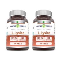Suplemento: Fórmulas incríveis, comprimidos de L-Lisina 1000 mg x 180 Suplemento: Fórmulas incríveis, comprimidos de L-Lisina 1000 mg x 180