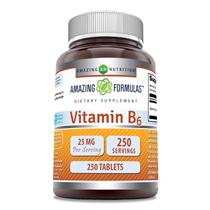 Suplemento: Fórmulas incríveis: vitamina B6, piridoxina, 25 mg, 250 comprimidos Suplemento: Fórmulas incríveis: vitamina B6, piridoxina, 25 mg, 250 comprimidos