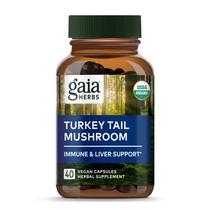 Suplemento Gaia Herbs Turkey Tail - 40 Cápsulas Veganas