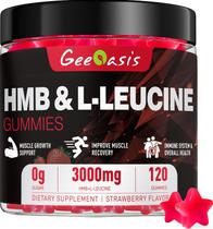 Suplemento Geeoasis HMB e L-Leucina Gummies 120 unidades