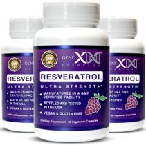 Suplemento Genex de 1500 mg de resveratrol com BioPerine, pacote com 3