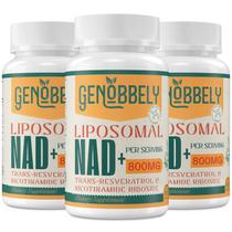 Suplemento GENOBBELY Lipossomal NAD+ 800 mg com ribosídeo de nicotinamida 200 mg e trans-resveratrol 100 mg