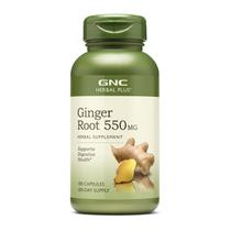 Suplemento GNC Herbal Plus Ginger Root 550 mg de saúde digestiva