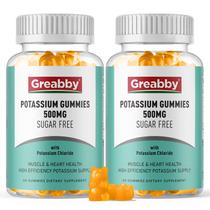 Suplemento Greabby Potassium Gummies 500mg para adultos de 120 anos