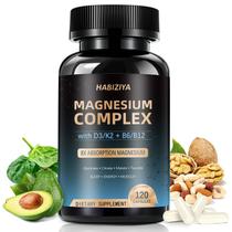 Suplemento HABIZIYA Complexo de Magnésio 600 mg com D3, K2 e B6 Suplemento HABIZIYA Complexo de Magnésio 600 mg com D3, K2 e B6