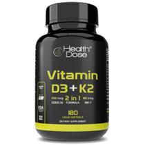 Suplemento Health Dose de Vitamina D3 10.000 UI + K2 (MK7) 180 cápsulas gelatinosas Suplemento Health Dose de Vitamina D3 10.000 UI + K2 (MK7) 180 cápsulas gelatinosas