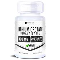 Suplemento Healthfare Orotato de lítio 130 mg 200 comprimidos Suplemento Healthfare Orotato de lítio 130 mg 200 comprimidos