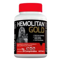 Suplemento Hemolitan Gold com 30 Comprimidos - VETNIL