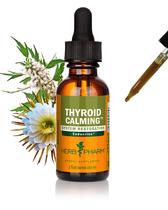 Suplemento Herb Pharm Thyroid Calming 30 ml de suporte endócrino Suplemento Herb Pharm Thyroid Calming 30 ml de suporte endócrino