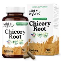 Suplemento herbal de raiz de chicória selvagem e orgânica 1200 mg 90 cápsulas