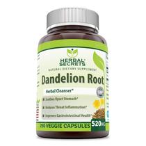 Suplemento Herbal Secrets Dandelion Root 520mg 250 cápsulas