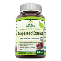 Suplemento Herbal Secrets Extrato de semente de uva 400 mg 120 cápsulas