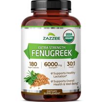 Suplemento Herbal Zazzee Extrato de Feno-grego 30:1 180 Cápsulas