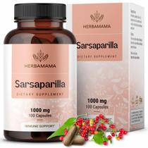 Suplemento HERBAMAMA, raiz de salsaparrilha, 1000 mg, desintoxicação hepática, 100 cápsulas Suplemento HERBAMAMA, raiz de salsaparrilha, 1000 mg, desintoxicação hepática, 100 cápsulas
