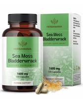 Suplemento HERBAMAMA Sea Moss and Bladderwrack 1600 mg 100 cápsulas Suplemento HERBAMAMA Sea Moss and Bladderwrack 1600 mg 100 cápsulas