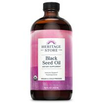Suplemento HERITAGE STORE Óleo de semente preta orgânico 473 ml vegano