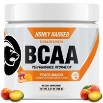 Suplemento Honey Badger BCAA + EAA Aminoácidos Sabor Pêssego e Manga Suplemento Honey Badger BCAA + EAA Aminoácidos Sabor Pêssego e Manga
