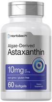 Suplemento Horbaach: Astaxantina 10 mg, 60 cápsulas gelatinosas e algas
