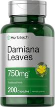 Suplemento Horbäach Damiana Leaf - 750mg - 200 Cápsulas