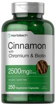 Suplemento Horbäach de Canela com Picolinato de Cromo - 250 Cápsulas (2500mg)