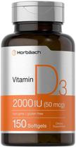 Suplemento Horbaach de vitamina D3 2000IU cápsulas gelatinosas 150 unidades Suplemento Horbaach de vitamina D3 2000IU cápsulas gelatinosas 150 unidades