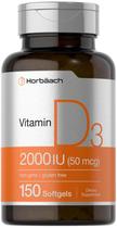 Suplemento Horbaach de vitamina D3 2000IU cápsulas gelatinosas 150 unidades