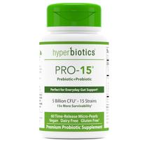 Suplemento Hyperbiotics Pro 15 Probiótico Vegano 60 Comprimidos