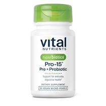 Suplemento Hyperbiotics Vital Nutrients Pro-15 Prebióticos + Probióticos para mulheres e homens 30 pérolas veganas de liberação temporal Suplemento Hyperbiotics Vital Nutrients Pro-15 Prebióticos + Probióticos para mulheres e homens 30 pérolas veganas de liberação temporal