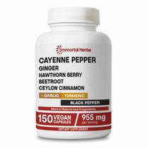 Suplemento Immortal Herbs, pimenta caiena com alho, 150 cápsulas