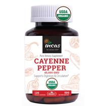 Suplemento Incas Cayenne Pepper 120 cápsulas 500mg 45.000 SHU