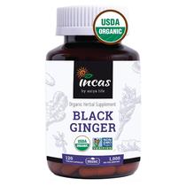 Suplemento Incas Organic Thai Black Ginger 120 cápsulas 500mg