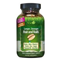 Suplemento Irwin Naturals para cabelos e unhas mais longos e fortes 120 cápsulas