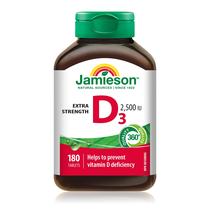 Suplemento Jamieson Extra Strength Vitamina D3 2.500 UI 180 comprimidos