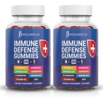 Suplemento JB Wellness Co 8 em 1 Immune Defense Gummies 60d