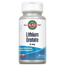 Suplemento KAL Orotato de Lítio - 5mg, 120 Cápsulas Vegetais