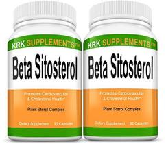 Suplemento KRK Beta Sitosterol 800mg - 180 Cápsulas (2 Frascos)
