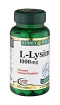 Suplemento L-Lisina Nature's Bounty 1000mg - 180 Comprimidos (3 Frascos)