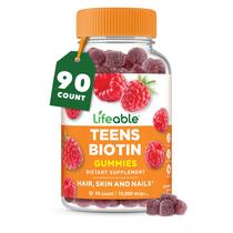 Suplemento Lifeable Teens Biotina 10000mcg, gomas, 90 unidades
