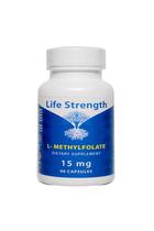 Suplemento LifeStrength L-Metilfolato de 15 mg para suporte do humor Suplemento LifeStrength L-Metilfolato de 15 mg para suporte do humor