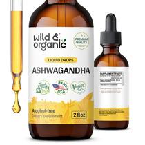 Suplemento líquido de ashwagandha selvagem e orgânico 60 ml vegano