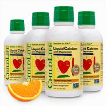 Suplemento líquido de cálcio ChildLife Essentials 473 ml, pacote com 4